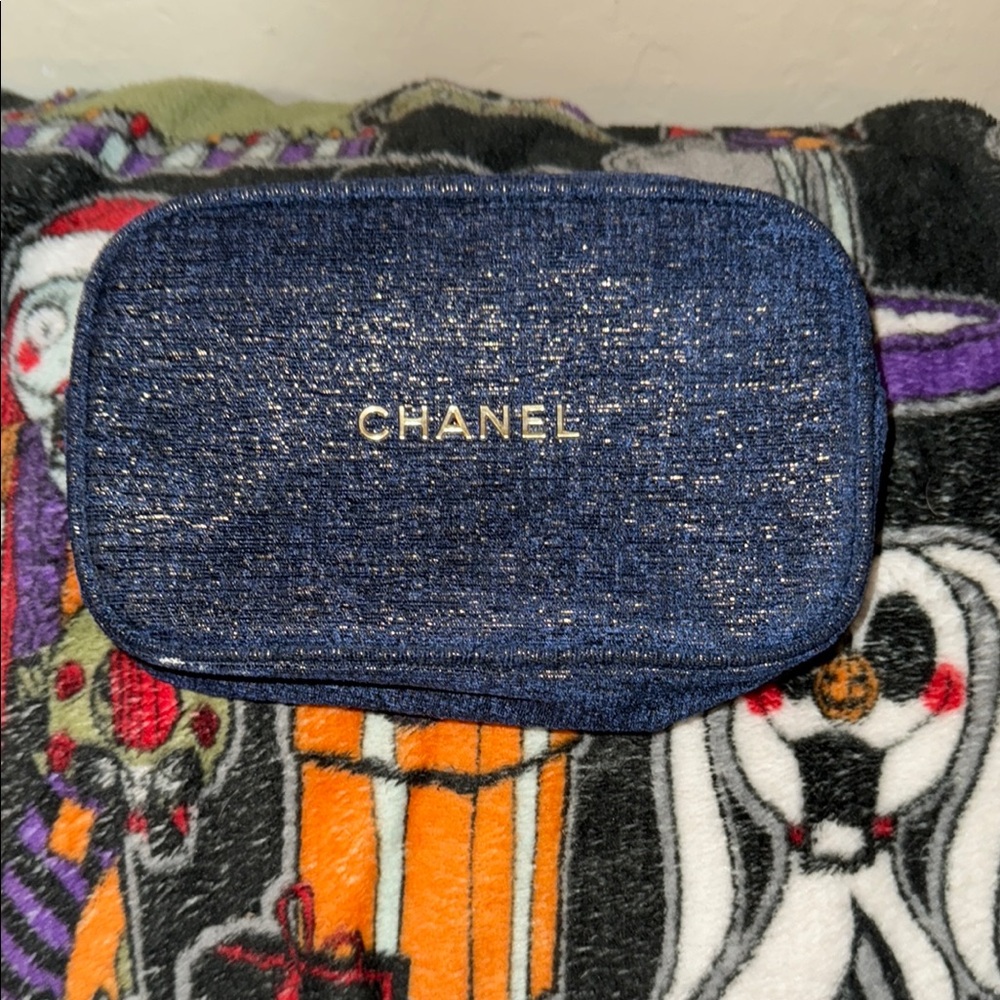 Chanel Makeup Bag 2023 Holiday BLUE Pouch ONLY - Authentic!